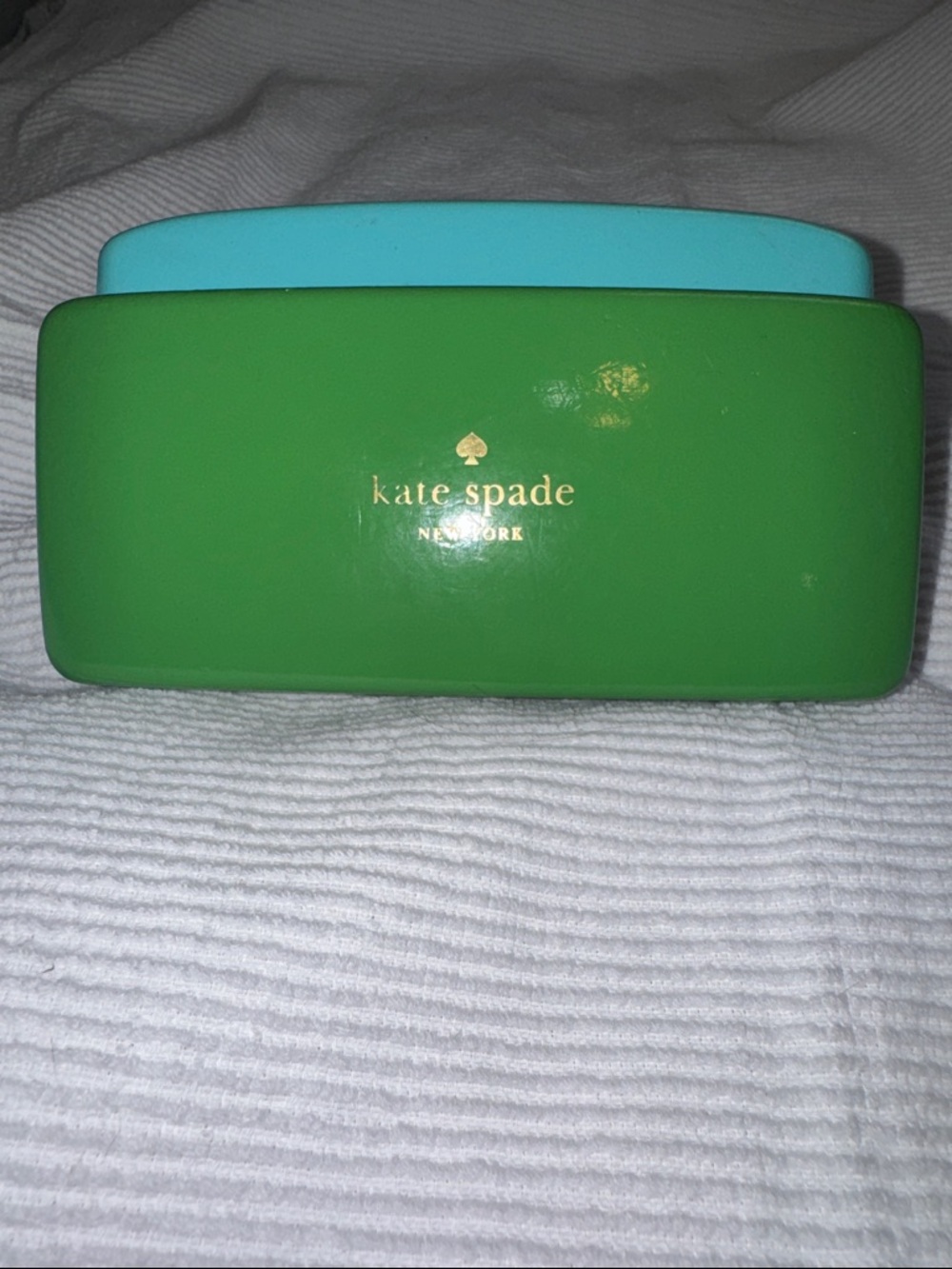 Kate Spade teal & green sunglasses case